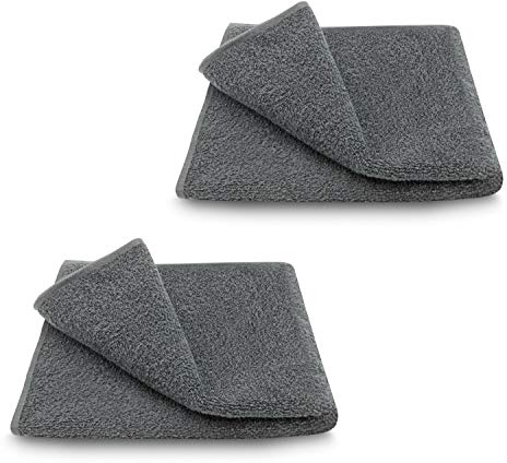 ARLI 2X Duschtuch 60 x 120 cm anthrazit 2er Set Pack Duschtücher 100% Baumwolle 2 Handtücher hochwertige Frottier Frottee klassisch Design Badetuch mit Handtuchaufhänger Aufhänger grau