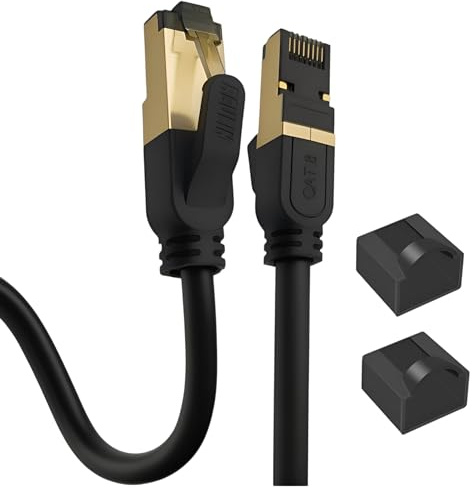 Reulin - PREMIUM Kupfer Litzenkabel RJ45 LAN Cat 8 Ethernet Kabel 3.5 M lang, SSTP 40 Gbps kompatibel mit Routern Modems 4K 8K Smart TV Boxen Internet PS5 PS4 Xbox Konsolen Spielen 3.5M
