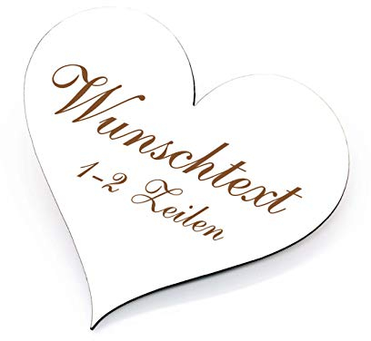 Selbstklebendes Schild Herz - Ihr Wunschtext - Name Gravur - Türschild 13x12cm