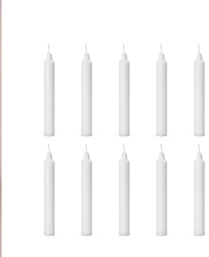 AuraDecor Paquete de 10 velas de palo, especialmente diseñadas para curar, chakras, velas rituales, decoración, iluminación, decoración del hogar, tiempo de combustión de 3 a 4 horas cada una (blanco)