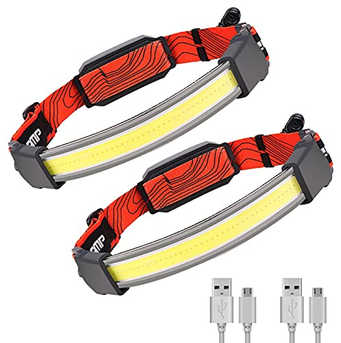 Stirnlampe Led Wiederaufladbar, 3 Modi Verstellbare Stirnlampe, 230° Verstellbar, Usb Wiederaufladbare Wasserdicht Leichtgewichts, FüR Camping, Laufen, Angeln, Wandern, Radfahren (2pcs)