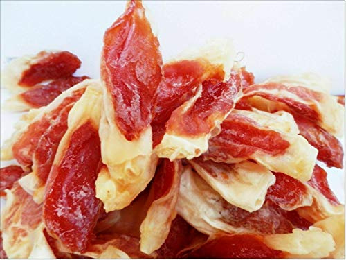 DriedDogTreats Soft Dog Training Treats Rabbit Ears Wrapped in Chicken 500g | Low Fat Natural Snacks - 50 pcs - Bite-Sized Reward Treats for Dogs, Puppies Adult & Senior