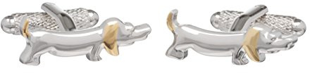 Gemelos de perro salchicha presentados en una caja de gemelos GS, talla única, Metal, No es una piedra preciosa