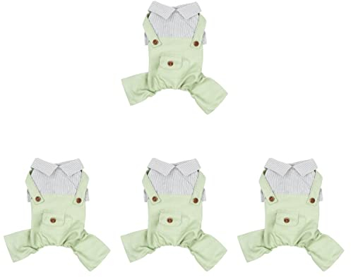 Mipcase 4 Stück Hunde-Overalls Hundebekleidung Und Zubehör Haustierhemden Für Hund Mops-Kleidung Pullover Weste Kleid Strandhundehemd Gründekor Polyester Kleine Und Mittelgroße Hunde Feder