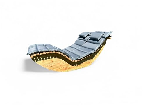 Holztec-Leitner Schaukelliege Wippliege,Obersee 140 cm Himmelsliege aus Lärchenholz mit Polster Anthrazit Made in Bavaria