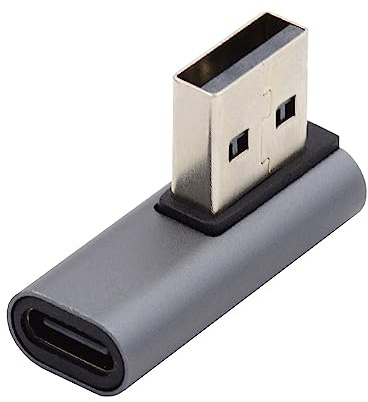 cablecc Adaptador de carga de datos USB-C tipo C hembra de 90 grados en ángulo recto a un macho USB 3.0 para laptop de escritorio