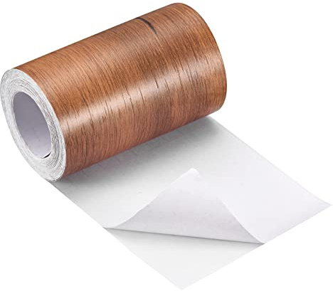 sourcing map Cinta de Grano de Madera 10cm x 5m, Papel de Pared, Parche Autoadhesivo de Reparación de Vetas Madera para Esquina Pared Mesa Puerta Sofá Mueble Hogar Decor, Roble Rojo
