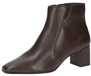 CAPRICE Damen Stiefel mit Absatz aus Leder mit Reißverschluss, Braun (Dk Brown Nappa), 39 EU
