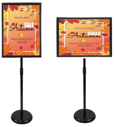 YYDSWTW Schilderständer, Verstellbarer Plakatständer, Plakatständer, Schnapprahmen, Verkaufsschild, Plakatständer, bodenstehender Sockel, Schilderhalter, Plakathalter a2 Schwarz