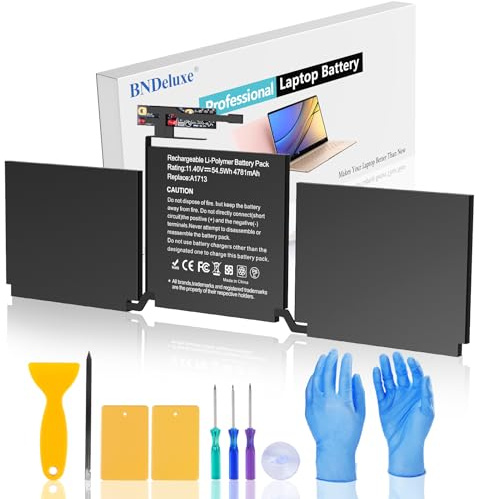 BNDeluxe Batterie de Rechange pour MacBook Pro A1708 A1713 13-Zoll A1708 (2016, 2017) A2159 (2019) A2289 (2020) A2338 (2020, 2022) EMC 3301 3164 2978 A178 13 A2 171Batterie