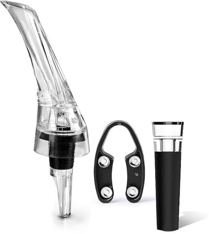 AYNKH Non-Drip Wine Aerator Pourer Set, Wine Aerator Pourer+Wine Stopper+Bottle Opener Wine Air Aerator That Aerates Wine in Seconds Red Wine Gift Set Wine Breather