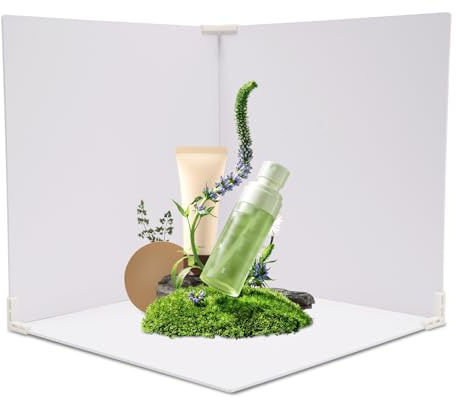 Susoso 60x60 cm Backdrops, Studio Fotografie Hintergründe Tischplatte Verdicktes Brett Weiß + Marmor Quadratisch für Desktop-Shootings