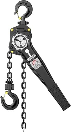 Lever Block Chain Hoist Alloy Steel Manual Lever Hoist With Heavy Duty Hooks Double Pawl Brake Ratchet Lever Hoist Chain Puller Hoist For Heavy Duty Lifting And Rigging Applications(1.6ton-10ft)