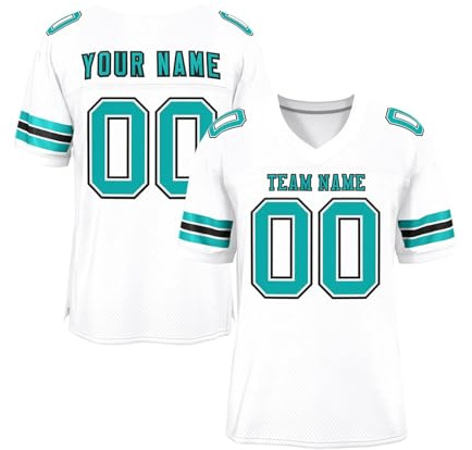Generisch Herren Individuelle American Football Trikot Atmungsaktiv Fußball Trikot Personalisiert Football Jersey Kurzarm Rugby T-Shirts Stitched/Printed Team Namen Number Sports Uniform Damen Kinder