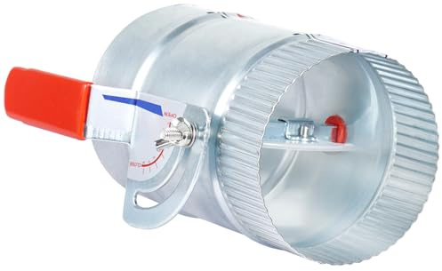 4 Inch HVAC Duct Backdraft Damper, Galvanized Iron Manual Volume Damper with Sleeve, Adjustable Airflow Control for Range Hoods, Fans, Pellet Stove Pipes, Dryer Vents (1 Pc)