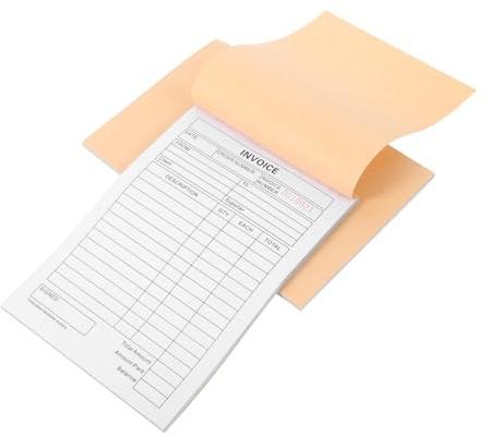 jojofuny Carnet de Facture Tripartite 2 Pcs en Papier Planche Rigide, pour Reçus et Commandes, Gestion Soignée des Transactions en Boutique