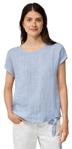 Cecil B345831 Camicia in Lino, Chambray Forever Blue, XL Donna