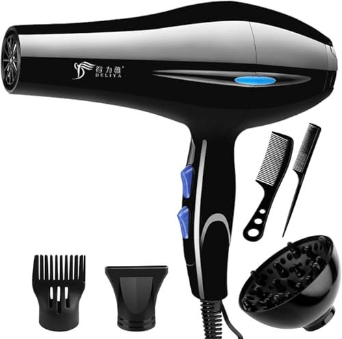 Hairdryer, PowerPik 2200W, Dryer Women, Hair Dryer with Pik Attachment, Afro Hairdryer, Afro-Caribbean Hair, Three Heat Settings, Anti-frizz Drying