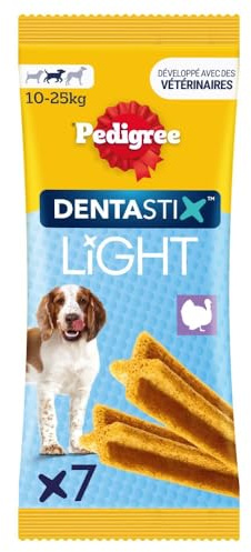 Pedigree Dentastix Light Bâtonnets hygiène bucco-Dentaire pour Moyen Chien x7 98g (Pack de 6)