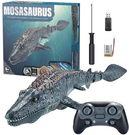 Giocattolo Del Mosasauro acqua, Giocattoli Per Bambini - Simulazione Telecomando Acquatico Mosasaurus Con Luce E Spruzzi D'acqua Per Il Lago