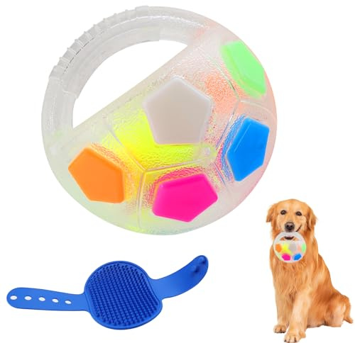 YICH Hundeball Unzerstörbar mit Griff, Anti Stress Ball Hund, Quietschend Hundespielzeug Ball Hunde Spielzeug Hundespielzeug Unzerstörbar für Mittlere/Große Hunde