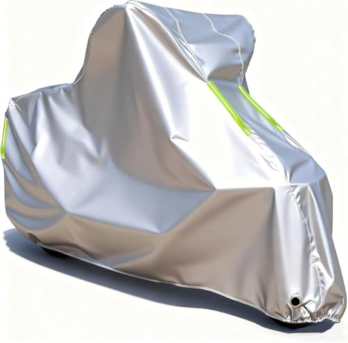 AnJWen Fundas Motos para Yamaha YZF-R6 YZF-600 YZF R6 600, Cubre Moto Impermeable Protector Viento Antipolvo UV Exterior Protector Accesorios,Silver