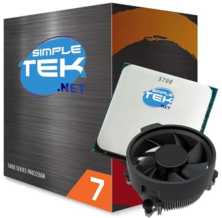 SIMPLETEK - Processeur 8-Core 3,70 GHz Turbo 4,60 GHz - Prise AM4-8 Core/16 Thread - Dissipateur inclus - Sans GPU