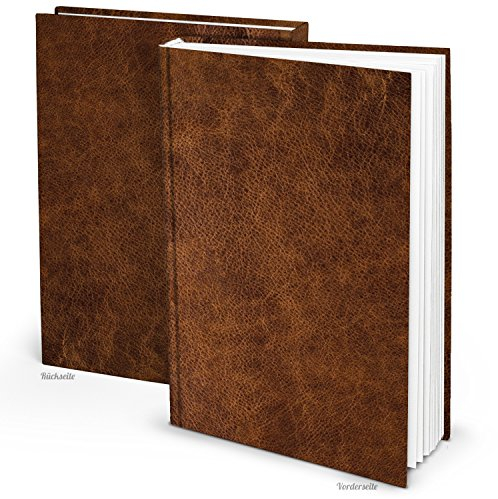 XXL-Notizbuch Leder-Optik, DIN A4: Tagebuch, Blanko Note Book, Journal für Notizen, Kunstleder Einband, Hardcover, 164 leere Seiten, Geschenk Vintage, Terminplaner, Reisetagebuch, Journaling Buch