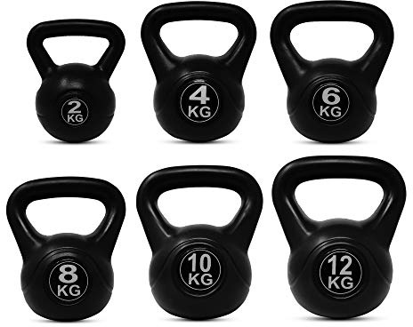 EXTREME FITNESS Vinyl Kettlebell Strength Weight Fitness Home Gym Workouts Kettlebells Select from 2-24kg