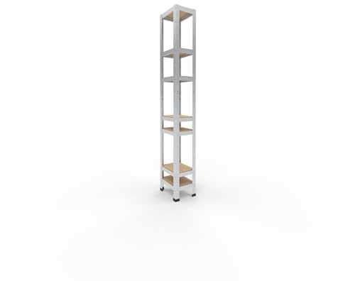 shelfplaza Home 180x23x30cm Schwerlastregal verzinkt mit 7 Böden x 125kg | Kellerregal · Lagerregal · Metallregal · Regale für Kellerraum · Steckregal · Abstellraum Regal