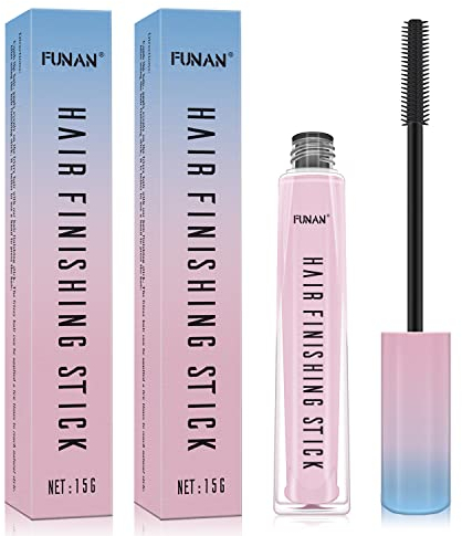 FUNAN Hair Finishing Stick 2 Pack per piccoli capelli rotti crema/gel per le donne naturalmente rinfrescante, bastone di cera per capelli, non grasso e non appiccicoso