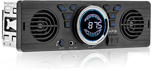 WEPARTICULAR 1 DIN Bluetooth Autoradio con Due Altoparlanti Universale 12V FM MP3 Autoradio Bluetooth Chiamata in Vivavoce Auto in-Dash Car Stereo
