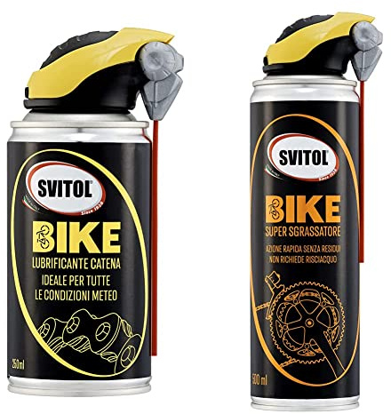 SVITOL Bike lubrificante catena spray 250 ml, ideale per e-bike, lubrificante azione protettiva, lubrificante sintetico
