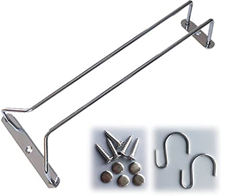 1 Reihe Weinglasregal aus Edelstahl, Umgekehrter Weinglashalter, Gläserschiene, Hängender Glashalter mit Schrauben, Länge: 18-60cm (Size : 27x11.5cm(10.6x4.5in))