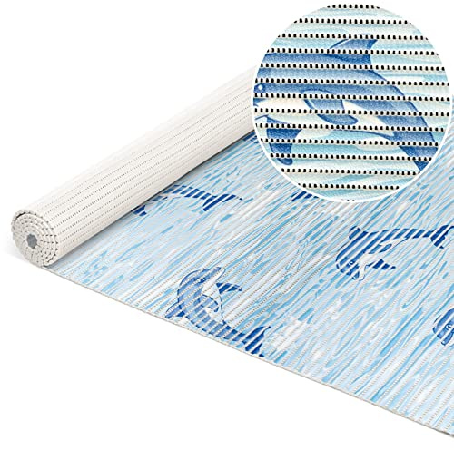 Weichschaummatte Badematte Bad Dusche WC Vorleger Teppich Antirutsch Badläufer Delfine Blau Maritim 100x130cm