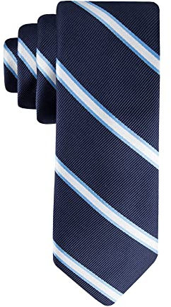 Tommy Hilfiger Cravatte da annodare per ragazzi in tinta unita e con motivo -, Navy Stripe - Motivo, taglia unica