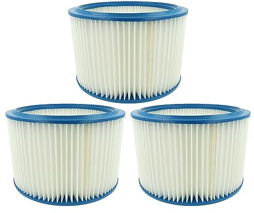 vhbw 3x Filterelement kompatibel mit Nilfisk-Alto Attix 7 | 761-21, 560-31 XC, 761-21 XC Nass-/Trockensauger - Feinstaubfilter Kunststoff