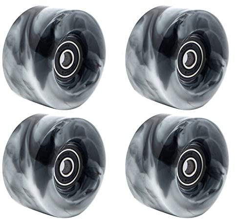 Karriter 4 Stück Skate-Rollen mit Kugellager für zweireihige Skaten und Skateboard, 32 mm x 58 mm, 82A, schwarz