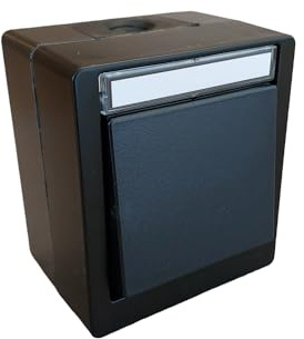 N&L Aufputz Aus-/Wechselschalter – IP55 – Strahlwassergeschützt - mit Beschriftungsfeld – 230V/10A – Ideal für Keller, Garage & Garten – Made in Germany – schwarz