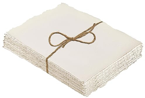 300GSM Büttenpapier A4/28,5 x 19,6cm, Handgeschöpftes Papier Aquarellpapier Strukturpapier Dickes Papier für Einladungen Zeichnen Skizzieren Schreiben (25 Blätter)