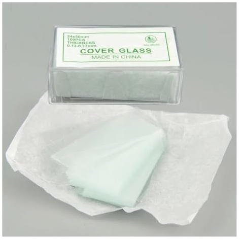 Mikroskop-Zubehör-Kit 200 Stück/Box Objektträger 24 x 50 mm Deckgläser Dicke 0,13–0,17 mm Mikroskopische Objektträger (Size : 24x50mm)