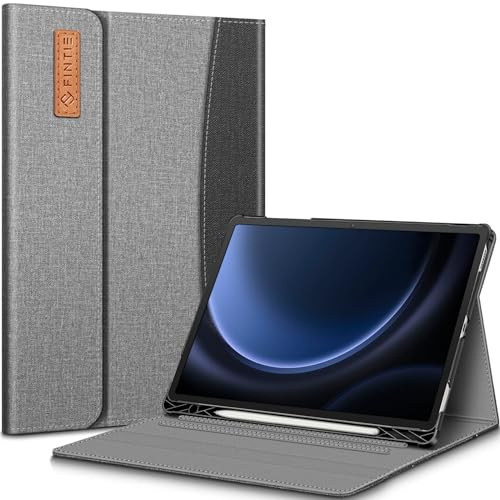 Fintie Folio Hülle für Samsung Galaxy Tab S10 Lite/S10 FE/S9 FE 10.9 | Tablet-Schutzhülle mit 3 verstellbarem Winkeln, S Pen Halter und Dokumentenfach, Dunkelgrau