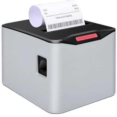 NUCOUN Impresora térmica de recibos, impresora POS USB de 80 mm, cortador automático, soporte para cajón de efectivo, compatible con Windows/Mac/Linux, impresora para hogar, oficina, restaurante