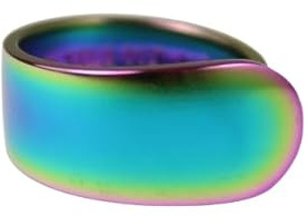 Regenbogenfarbener Besteckschmuck-Ring, ungefähr Größe 63 (20,1 mm), gefertigt aus Besteck.