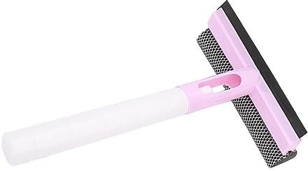Anneome Tergivetro Lavavetri Multiuso Spruzzatore e Spugna Doppio Lato, Manico Antiscivolo Per Vetri, Specchi Bagno, Finestre e Porte Doccia (rosa)