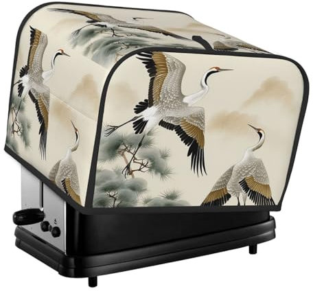 Abdeckung für fliegende Toaster mit zwei Kränen, 4 Scheiben, für kleine Geräte, mit Taschen, Toaster-Staubschutz mit Griff oben, waschbar, Universal-Brotbackmaschinen-Abdeckung für Küche
