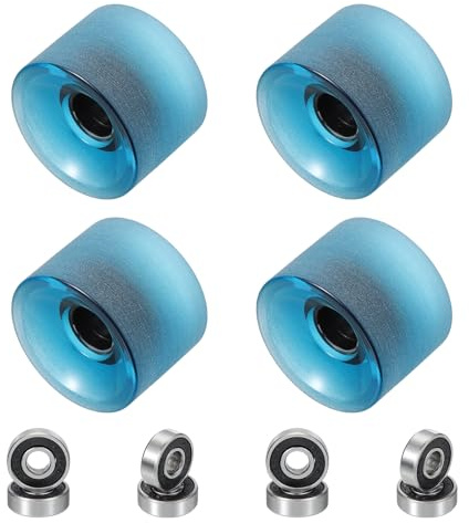 PATIKIL 70mm Skateboardräder 1 Set 78A Härte Streeträder PU Cruiser Räder mit 608RS Lagern für Skateboards Ersatz, Frosted Blue