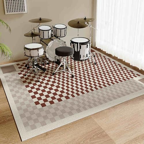 Schlagzeugteppich Drum Teppich, Drum Rug Elektronisches Jazz Schlagzeug Kit für Bass Drum Snare Drum und andere Instrumente Elektrisches Schlagzeug Teppich Schallschutz Teppichmatte 200 x 160 cm