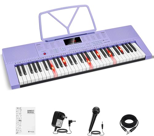 Vangoa VGK611 Klaviertastatur für Anfänger, 61 Tasten, elektrische Tastatur, tragbares Klavier, Musiktastatur mit Mini-Tasten mit Hintergrundbeleuchtung, elektronisches Klavier für Jungen und Mädchen