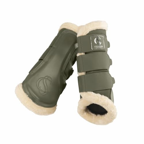 Eskadron Gamaschen Pferdegamaschen Mesh Fauxfur Classic Sports, Farbe:Dusty Olive, Größe:M